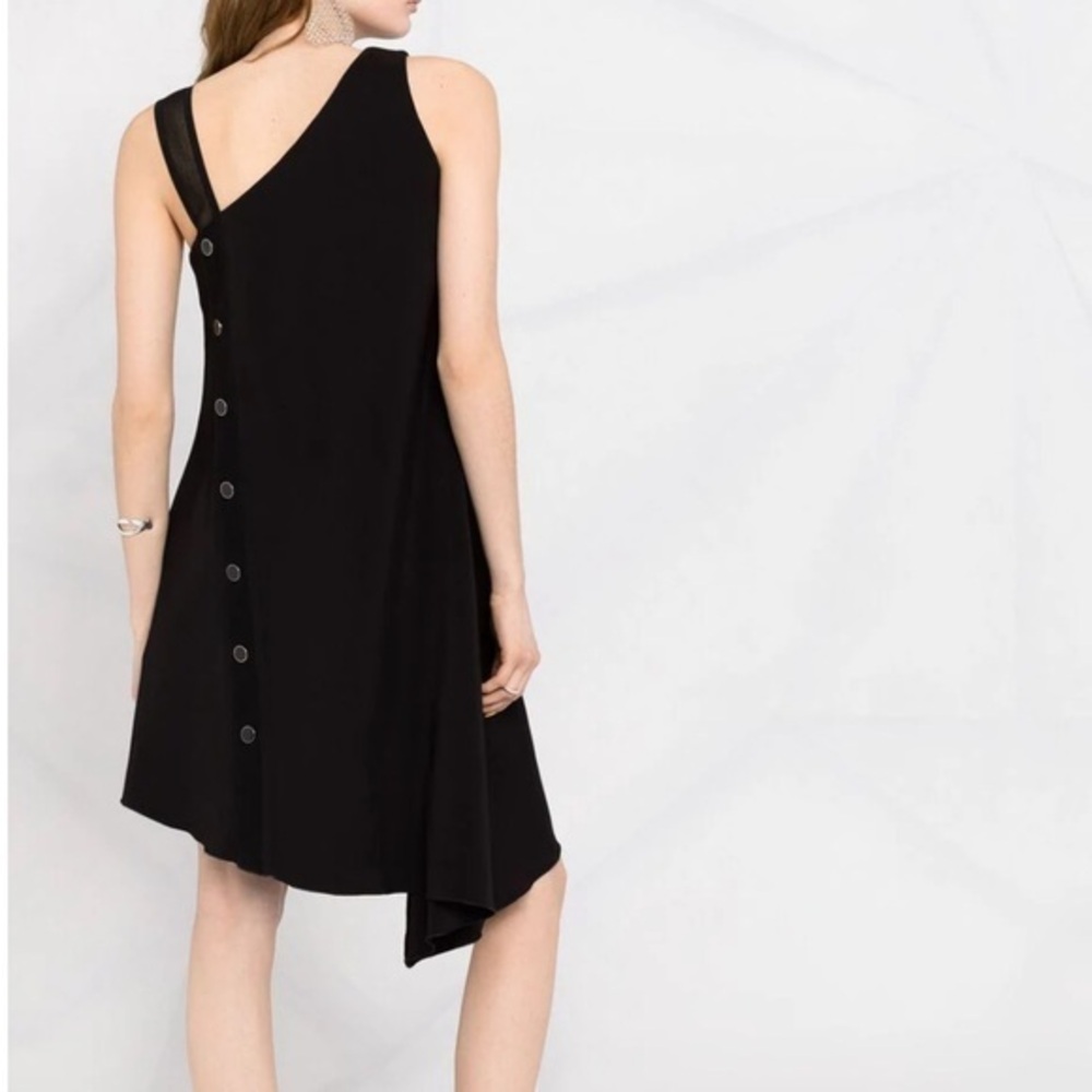 JUST CAVALLI Black Sheath Asymmetric‎ Dress Size 38